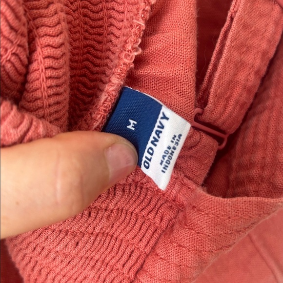 Old Navy Utility Romper playsuit onesie romper linen blend pink size medium - Picture 7 of 8